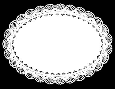 Bardak altlığı peçete yer Mat, Oval dantel 