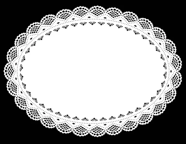 Lace Doily Place Mat, Oval — Stock Vector