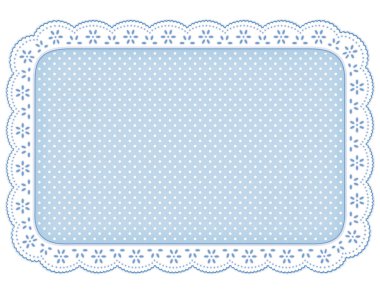 Yer minderi, Polka Dot dantel bardak altlığı peçete, Pastel mavi 