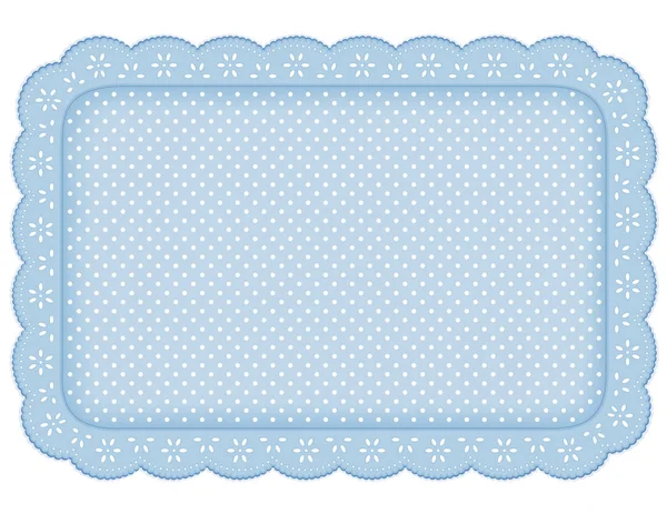 Tapis de table, napperon en dentelle à pois, bleu pastel — Image vectorielle