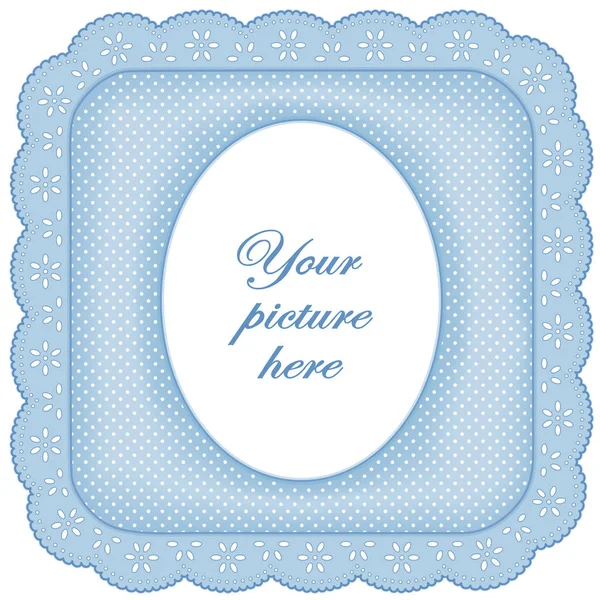 Resim çerçevesi, Pastel mavi deliği dantel 