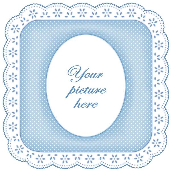Çerçeve, beyaz deliği dantel Pastel mavi resim 