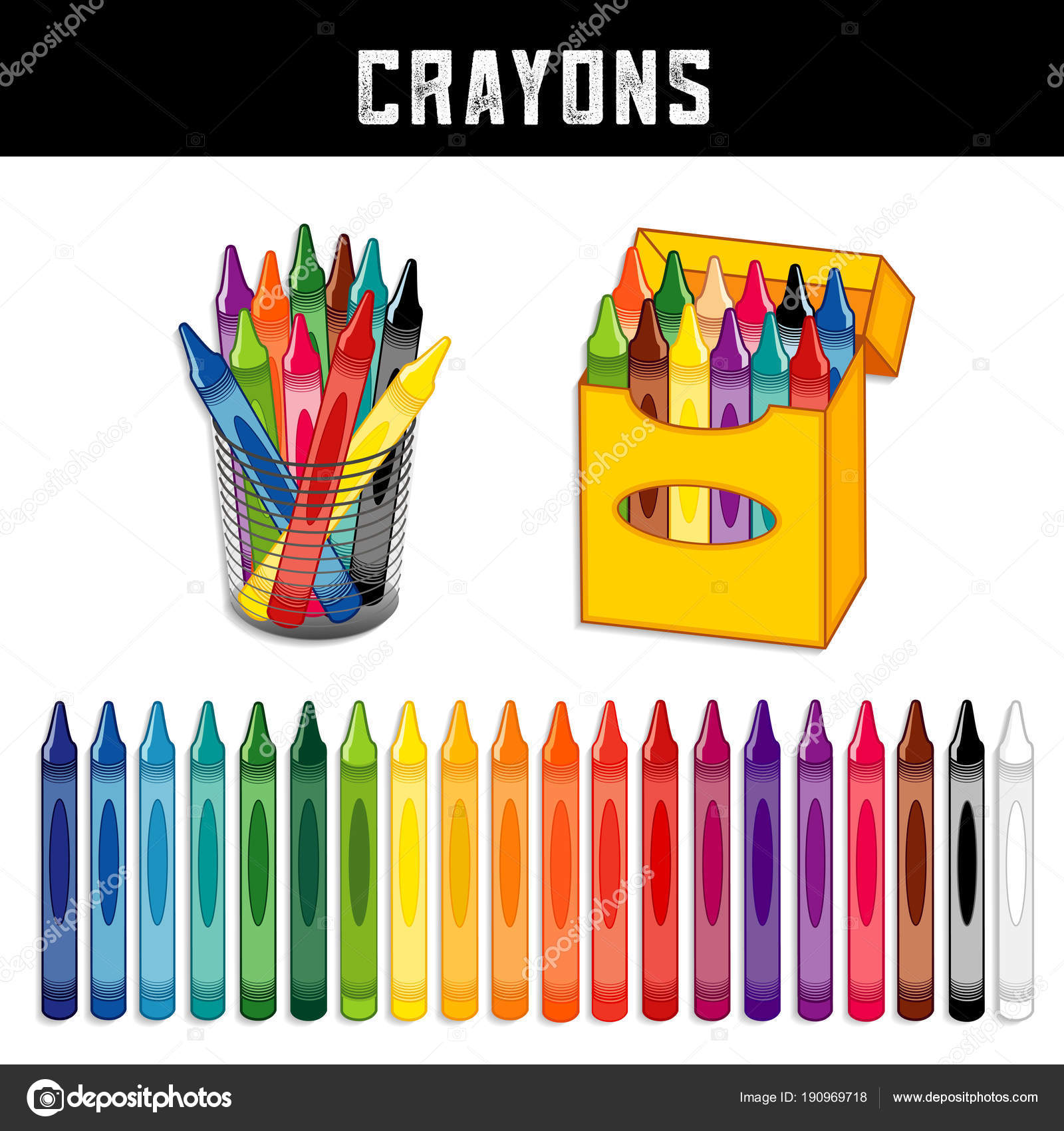 Colorful Crayons Clipart School Supplies Crayon Box Clip Art