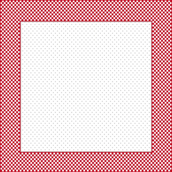 Poster Frame Red Check Polka Dot Background Square Copy Space — Stock Vector