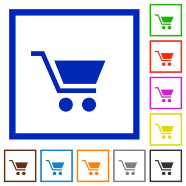 Boş sepeti düz simgeler çerçeveli