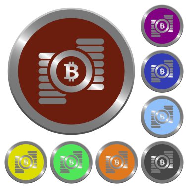 Renk bitcoins düğmeleri