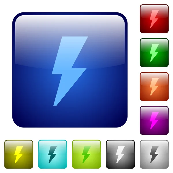 Färg flash fyrkantiga knappar — Stock vektor