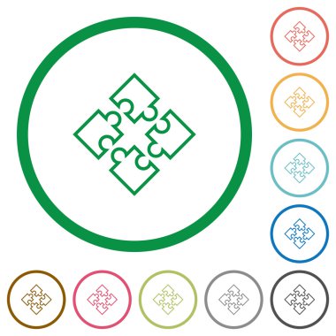 Bulmacalar düz simgeler özetlenen