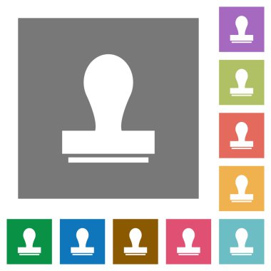 Damga kare düz simgeler