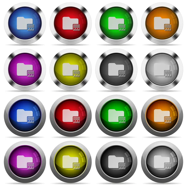 Οργανώστε γυαλιστερή κουμπί σύνολο φακέλων — Διανυσματικό Αρχείο