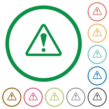 Uyarı işareti düz simgeler özetlenen