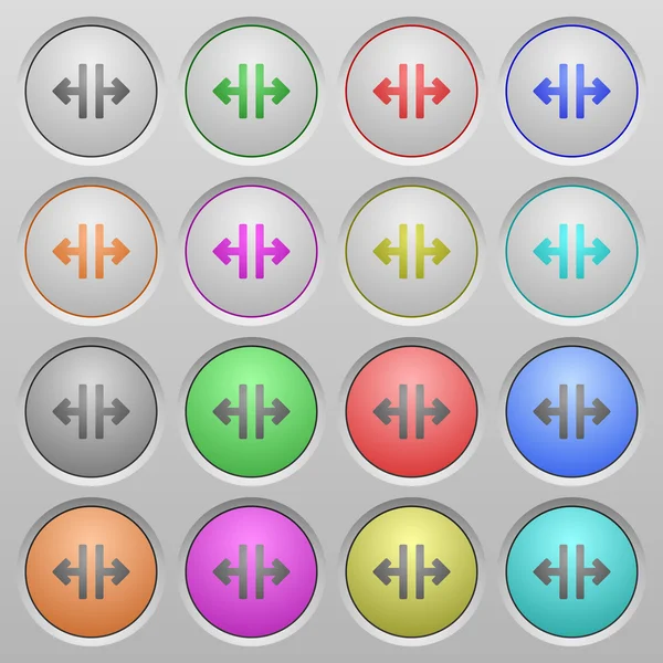 Vertical split plastic sunk buttons — Stock Vector