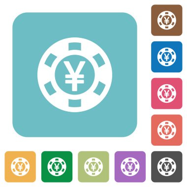 Düz Yen casino çip simgeler