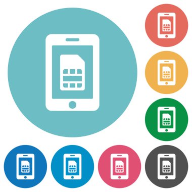 Düz telefon simcard simgeler