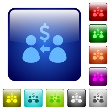 Renk alma dolar kare düğmeler