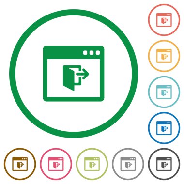 Uygulama çıkış düz simgeler özetlenen