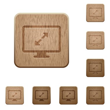 Ekran çözünürlük ahşap düğmeleri