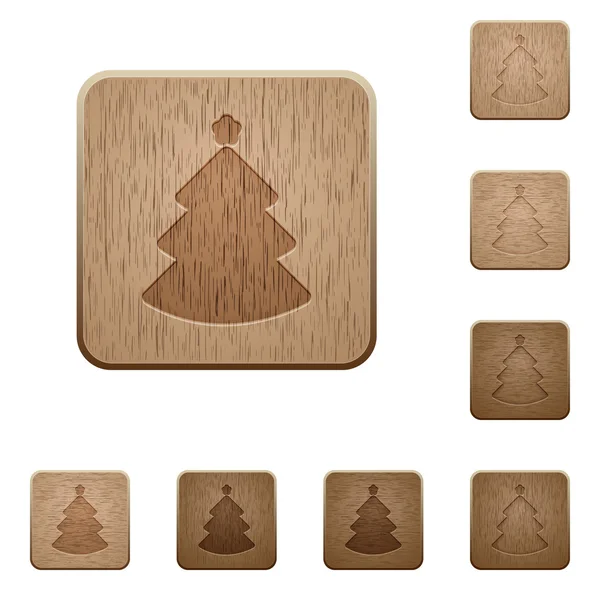 Christmas tree wooden buttons — Stock Vector