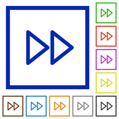 Medya hızlı ileri düz simgeler çerçeveli