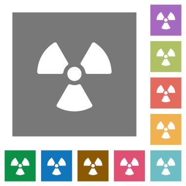 Radyasyon kare düz simgeler