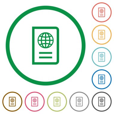 Pasaport düz simgeler özetlenen