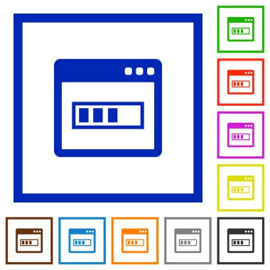Çerçeveli düz simgeler yükleme uygulama