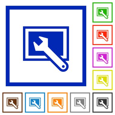 Ekran ayarlarını düz simgeler çerçeveli
