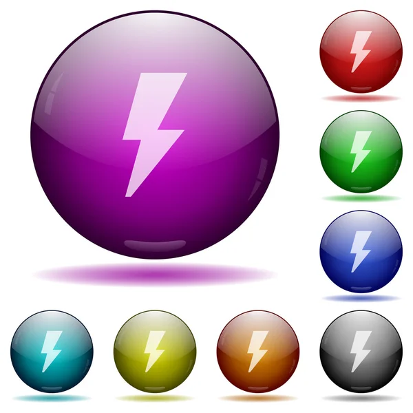 Flash botones de esfera de vidrio — Vector de stock