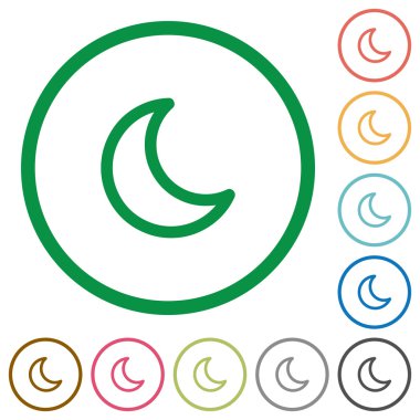 Ay şekli düz simgeler özetlenen