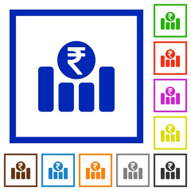 Hindistan Rupisi grafik düz simgeler çerçeveli