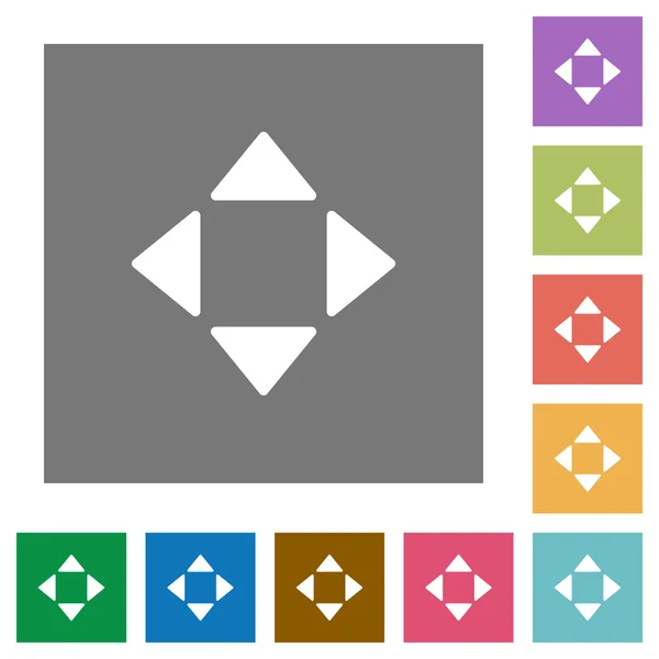 Flechas de control iconos planos cuadrados — Vector de stock