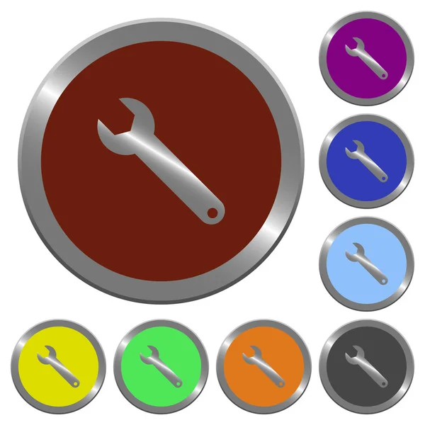 Color wrench buttons — Stock Vector
