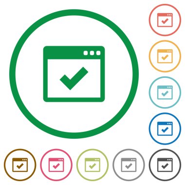 Anahatları ile uygulama Tamam düz simgeler