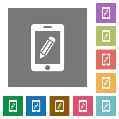 Akıllı telefon faturası kare düz simgeler