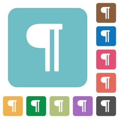 Kare metin paragraf düz simgeler