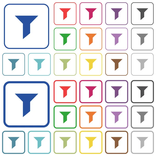 Filtro colore delineato icone piatte — Vettoriale Stock