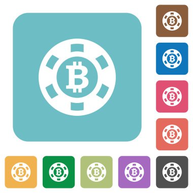 Bitcoin casino çip düz simgeler