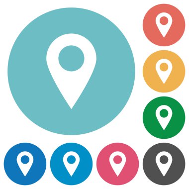 Konumu PIN düz yuvarlak simgeler