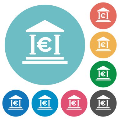 Euro banka düz yuvarlak simgeler