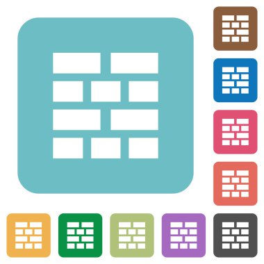 Tuğla duvar düz simgeler