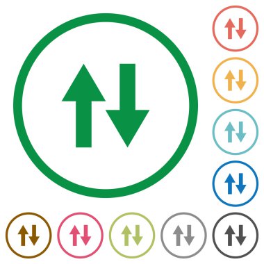 Veri trafiği düz simgeler anahatları ile