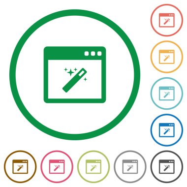 Uygulama Sihirbazı'nı düz simgeler anahatları ile