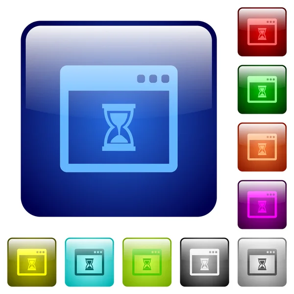 Εφαρμογή περιμένει τετράγωνα κουμπιά χρώμα — Διανυσματικό Αρχείο