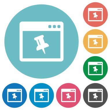 Uygulama PIN düz yuvarlak simgeler