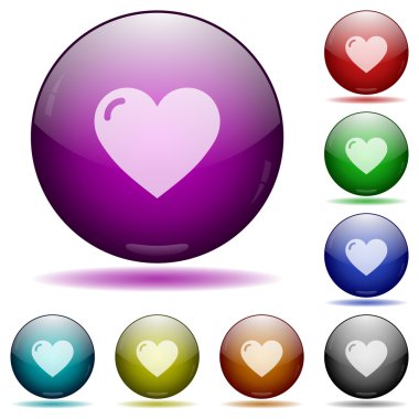 Kalp şekli cam küre düğme