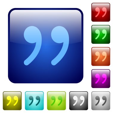 Tırnak işareti renkli kare düğmeler