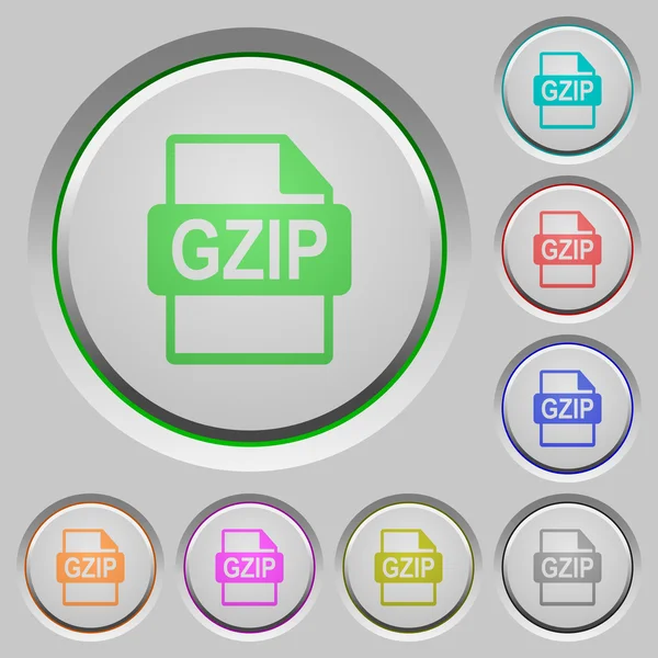 Gzip bestand formaat drukknoppen — Stockvector