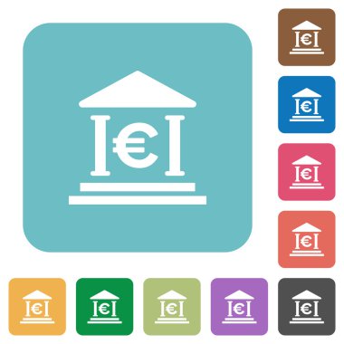 Euro banka düz simgeler