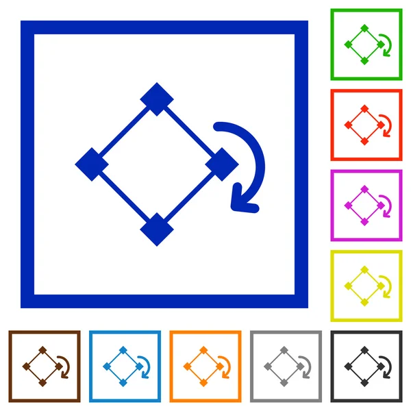 Draaien element platte ingelijste pictogrammen — Stockvector