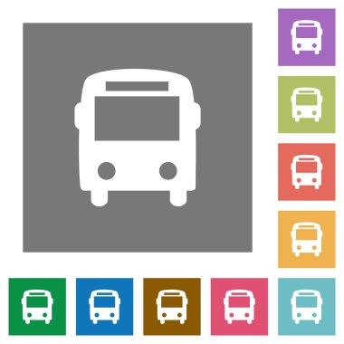 Otobüs kare düz simgeler